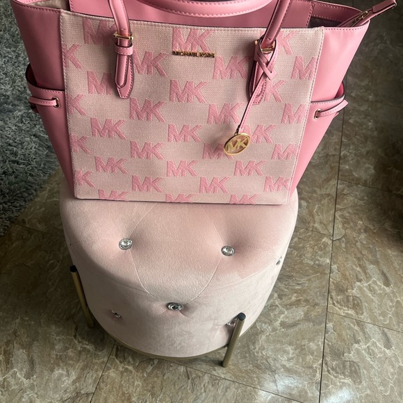 Michael Kors Pink Monogram Tote - Picture 1 of 7